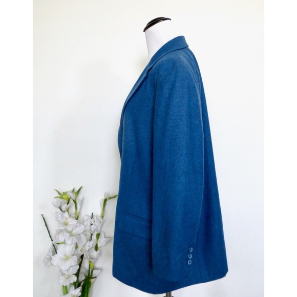 NEW! Pendleton 100% Virgin Wool Blazer Jacket Blue Women SZ 14 - Picture 3 of 6